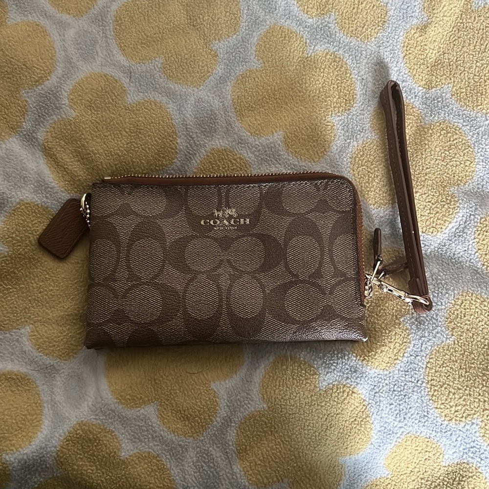 Brown Coach wristlet only used a few times